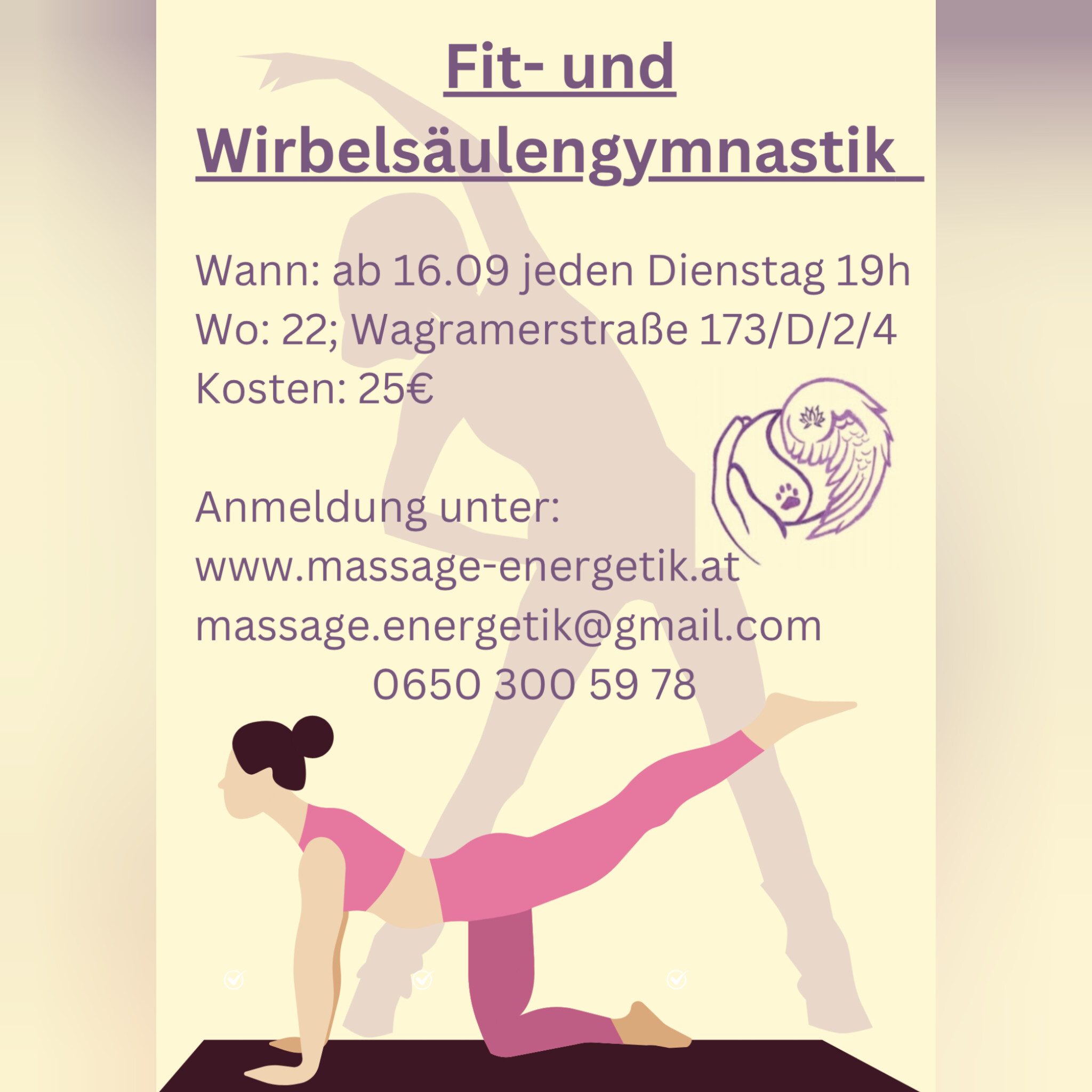Fit- und Wirbelsäulengymnastik Plakat