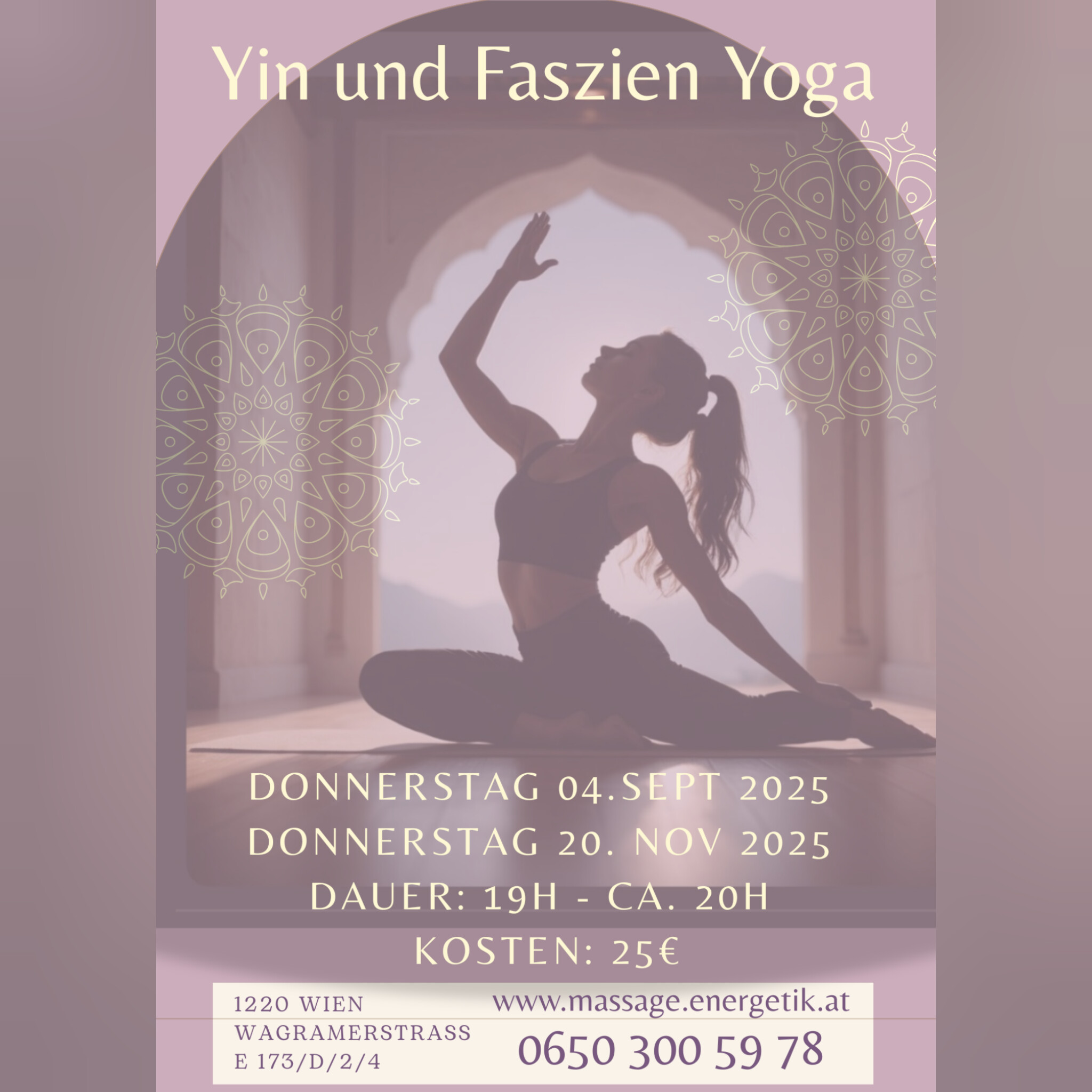 Yin und Faszien Yoga Plakat